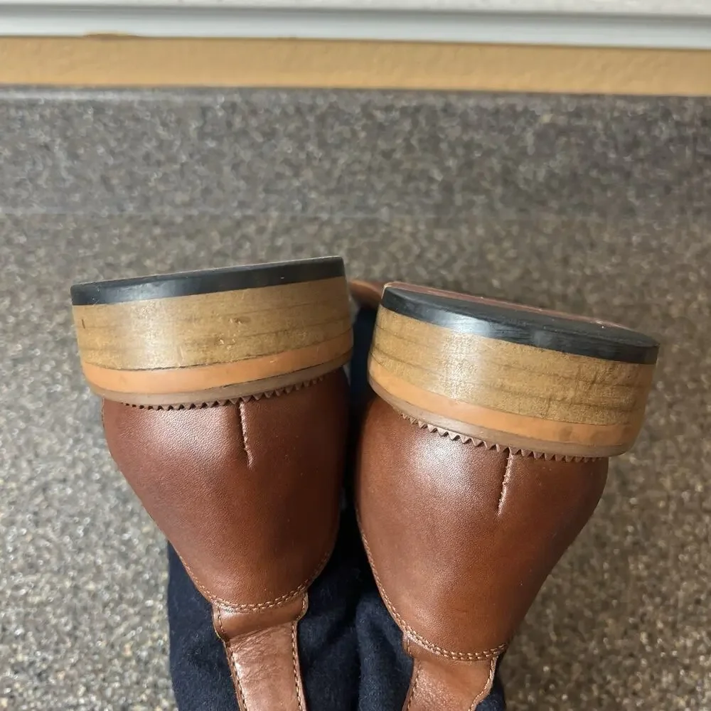 VINTAGE FOUNDRY CO Mens Size 10 Remington Boots Blue/Brown Ankle Lace Up Leather